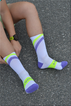 ZURRIOLA - BLANCO AMARILLO/MORADO - CALCETIN RUNNING