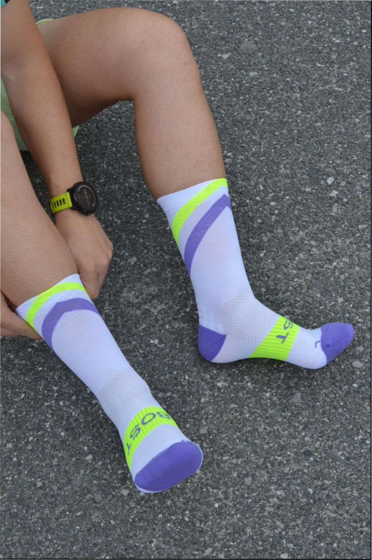 ZURRIOLA - BLANCO AMARILLO/MORADO - CALCETIN RUNNING
