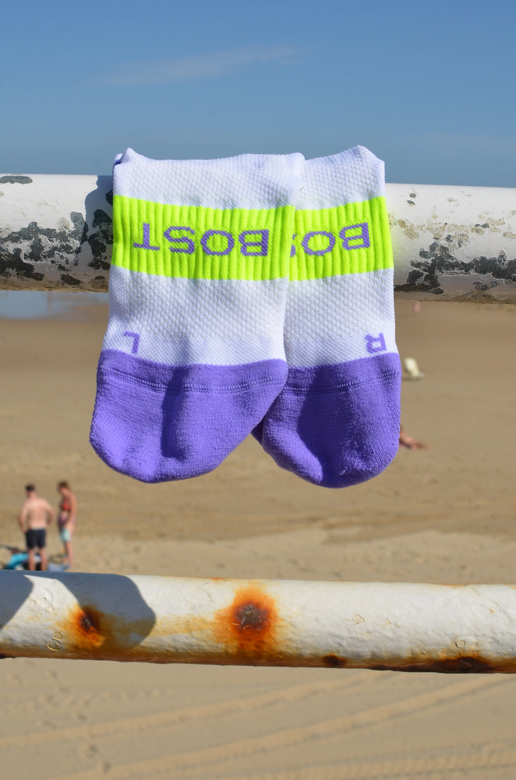 ZURRIOLA - BLANCO AMARILLO/MORADO - CALCETIN RUNNING