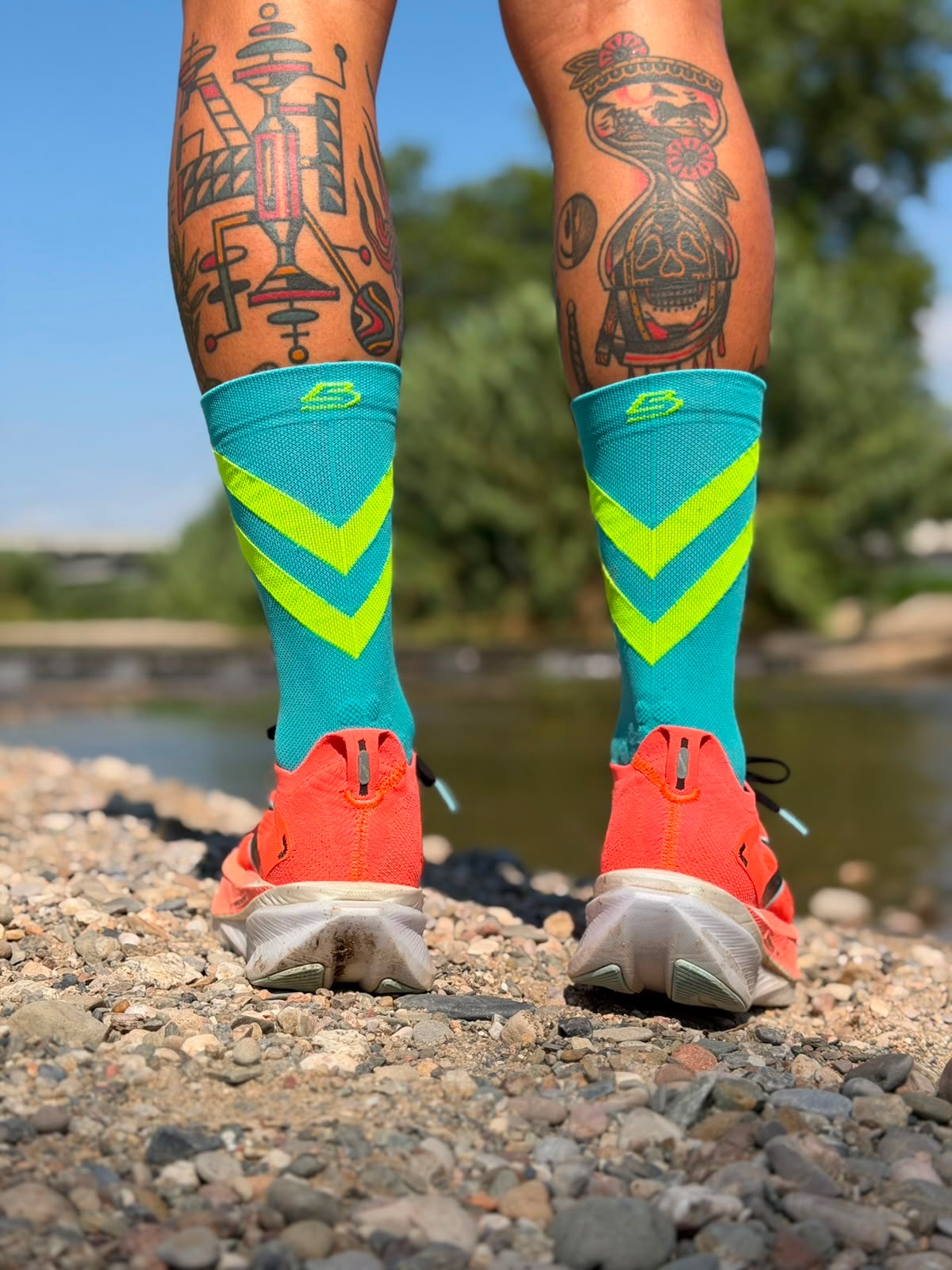 ZURRIOLA - BLEU TURQUOISE - CHAUSSETTE DE RUNNING